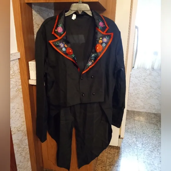 🆕 Adult Dapper Day of the Dead Jacket and Hat Plus Size