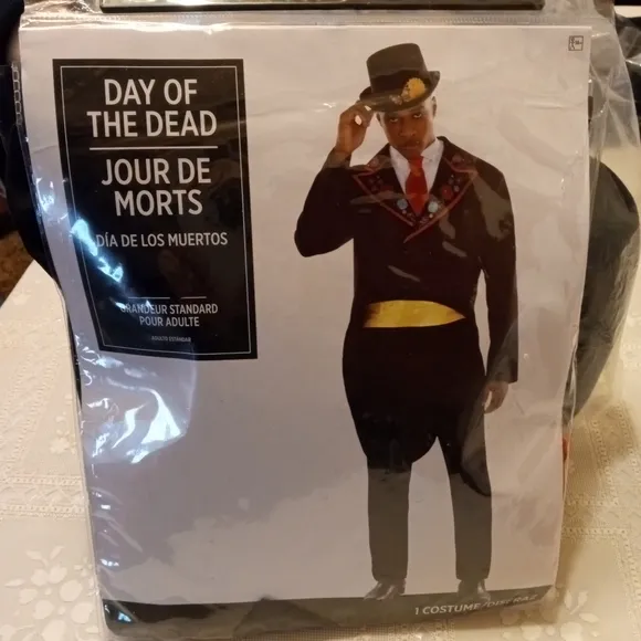🆕 Adult Dapper Day of the Dead Jacket and Hat Plus Size