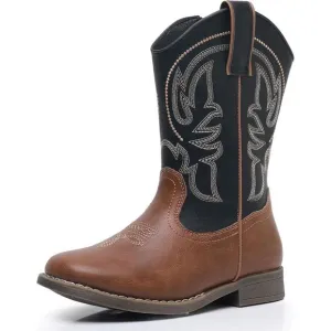 ⭐ Blikcon Girls Glitter Cowgirl Boots Mid Calf Western Toddler Little Big Kid