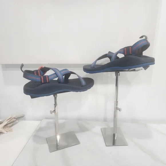 [ CHACOS] BOYS SIZE 4, blue and orange OPEN TOE SPORT SANDAL.
