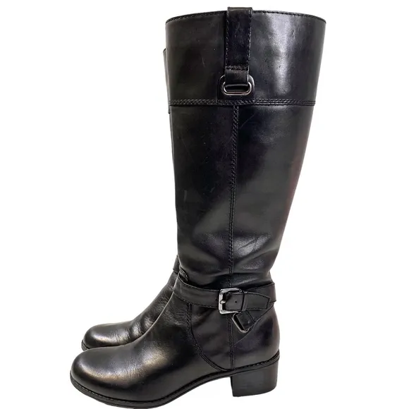 🎉 HP! ❤️ Bandolino Cazadora Black Leather Riding Boots
