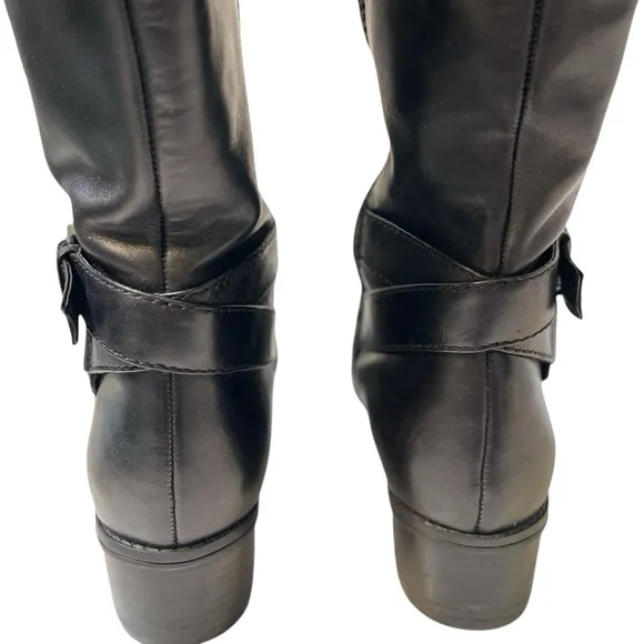 🎉 HP! ❤️ Bandolino Cazadora Black Leather Riding Boots