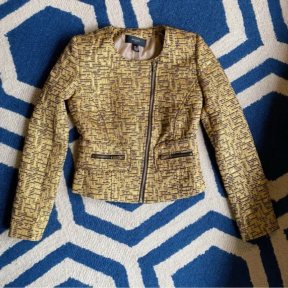⭐️ MANGO GOLD BLACK METALLIC BLAZER JACKET!