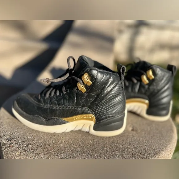 🏀 🐲☑️Nike Air Jordan XII / 12 | Retro Reptile 2019 | Midnight Black Gold White