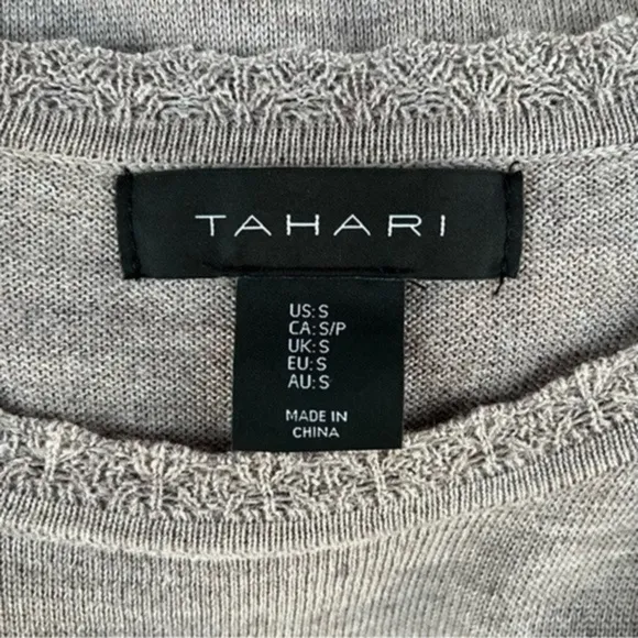 ⛄️ NWT Tahari Merino Wool Long Sleeve Brown White Sweater Dress