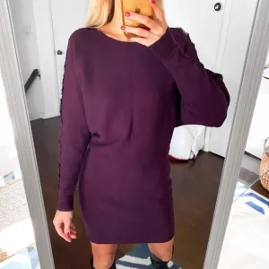 🍇 ORSAY PURPLE LACE WOVEN LONG SLEEVE DRESS!