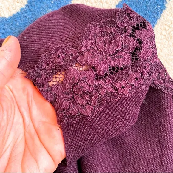 🍇 ORSAY PURPLE LACE WOVEN LONG SLEEVE DRESS!