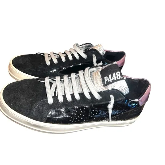 ▶️ P448 ◀️ You Can Surf later Black Croc Patent Leather. Size EU 39 US 8.5 / 9