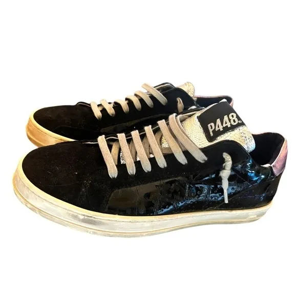 ▶️ P448 ◀️ You Can Surf later Black Croc Patent Leather. Size EU 39 US 8.5 / 9