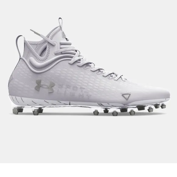 💥 UNDER ARMOUR Spotlight Lux MC 2.0 Football Cleats | White, Silver
