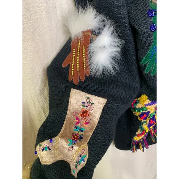 1990s Design Options Purses Shoes Fashionista Fran Mob Fur Teacher Cardigan M