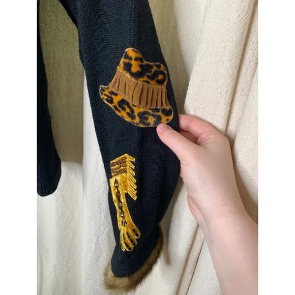 1990s Design Options Purses Shoes Fashionista Fran Mob Fur Teacher Cardigan M
