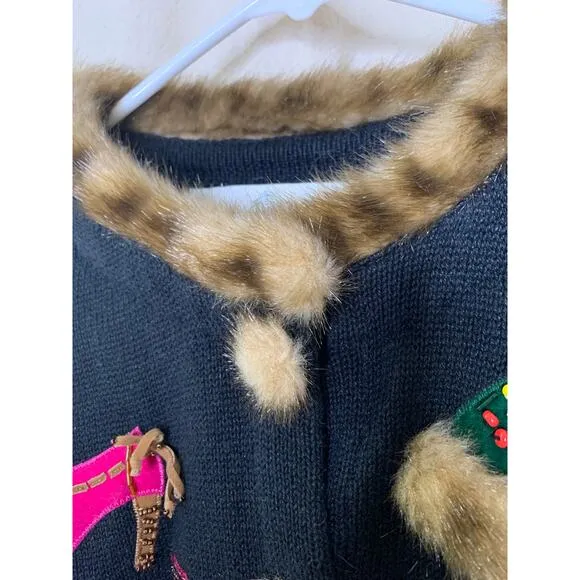 1990s Design Options Purses Shoes Fashionista Fran Mob Fur Teacher Cardigan M