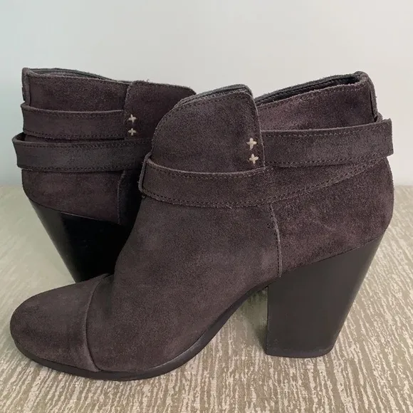 #243 Rag &amp; Bone Soft Black Distressed Boho Leather Heel Boots