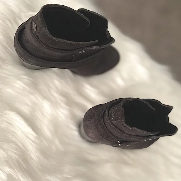 #243 Rag &amp; Bone Soft Black Distressed Boho Leather Heel Boots