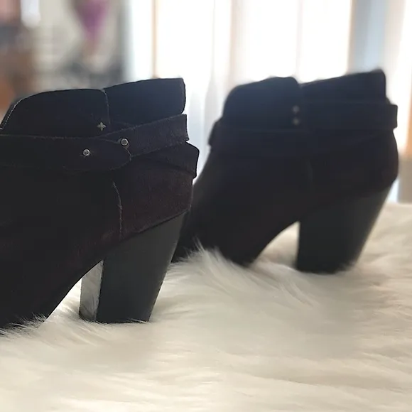 #243 Rag &amp; Bone Soft Black Distressed Boho Leather Heel Boots