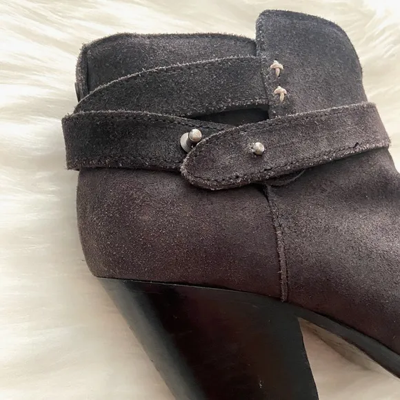 #243 Rag &amp; Bone Soft Black Distressed Boho Leather Heel Boots