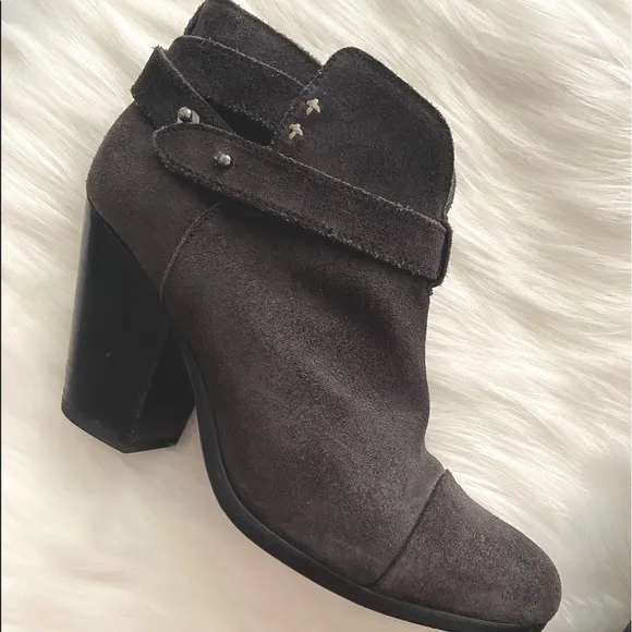 #243 Rag &amp; Bone Soft Black Distressed Boho Leather Heel Boots