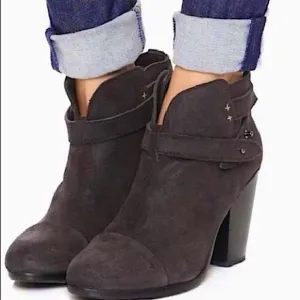 #243 Rag &amp; Bone Soft Black Distressed Boho Leather Heel Boots