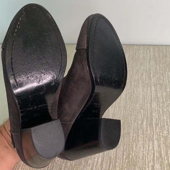 #243 Rag &amp; Bone Soft Black Distressed Boho Leather Heel Boots