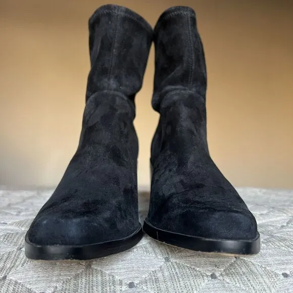 27 EDIT by Naturalizer Berkley 2 Black Suede Leather Western Cowgirl Bootie 6.5