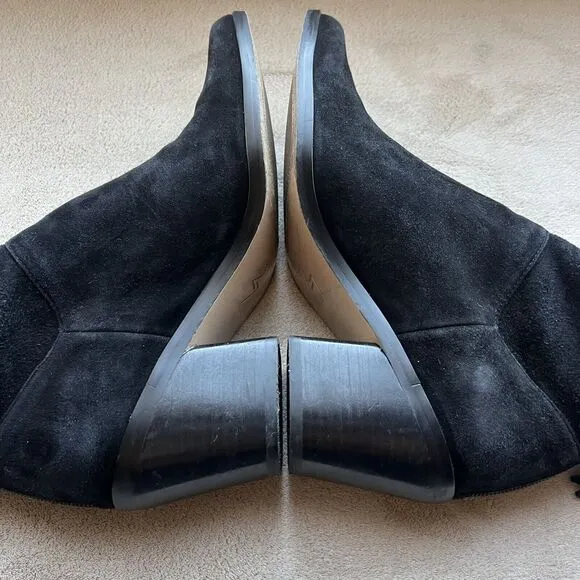 27 EDIT by Naturalizer Berkley 2 Black Suede Leather Western Cowgirl Bootie 6.5