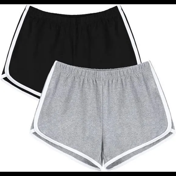 2 Pack Cotton Sport Shorts Yoga  Athletic Shorts