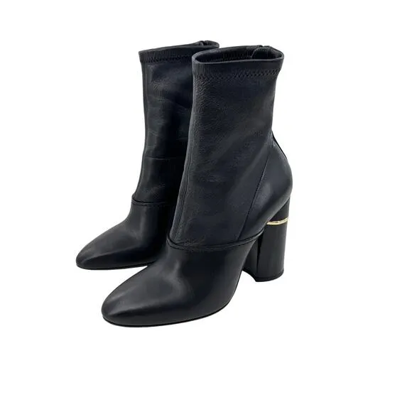 3.1 Phillip Lim Women's Black Leather Kyoto Stretch Ankle Boots Size 37