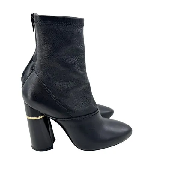 3.1 Phillip Lim Women's Black Leather Kyoto Stretch Ankle Boots Size 37