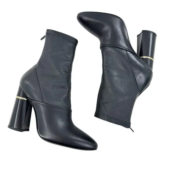 3.1 Phillip Lim Women's Black Leather Kyoto Stretch Ankle Boots Size 37