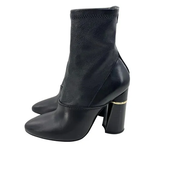 3.1 Phillip Lim Women's Black Leather Kyoto Stretch Ankle Boots Size 37
