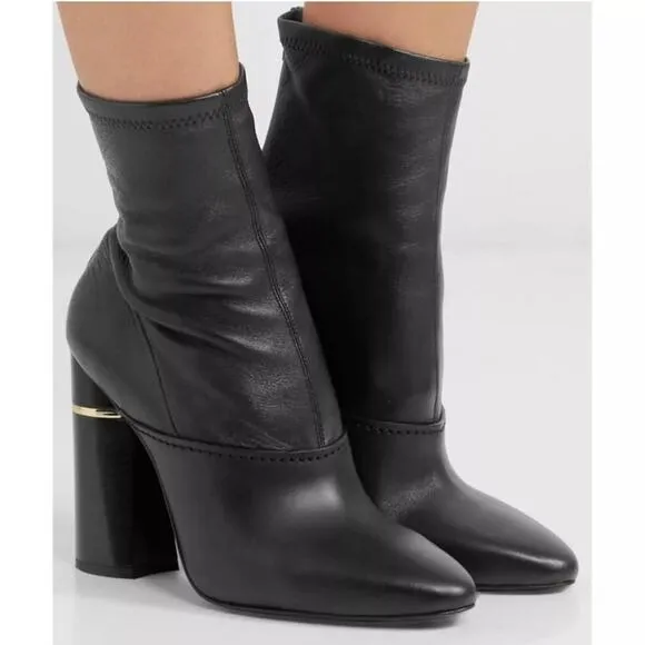3.1 Phillip Lim Women's Black Leather Kyoto Stretch Ankle Boots Size 37