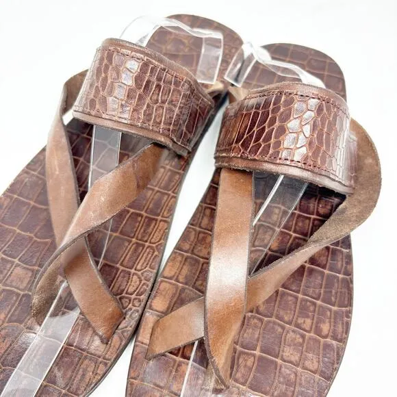 313 EKO Handmade Shoes Bespoke Hand Crafted Leather Sandals Size 14 Brown