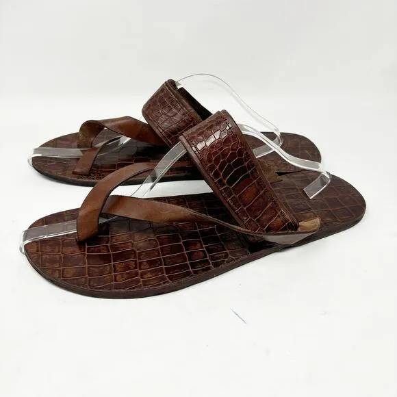 313 EKO Handmade Shoes Bespoke Hand Crafted Leather Sandals Size 14 Brown