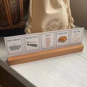 72 Daily Routine Cards & timber stand