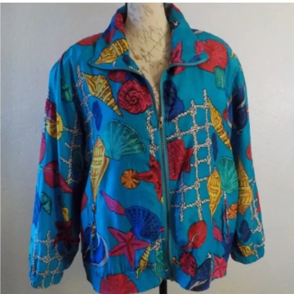 90s SILK zip‎ up Jacket