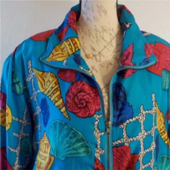 90s SILK zip‎ up Jacket