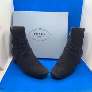 $990🔥 PRADA style # 3T5524 Black Women's Ankle Heels Boots/Booties