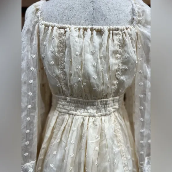 A Collective Story Midi Dress Fully Lined Lace Sheer Embroidery Woman’s Size S
