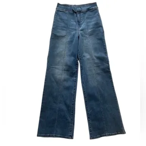 A Loves A high-waisted, wide-leg stretch denim blue jeans, size 29