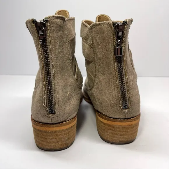 A Rider Girl Suede Ankle Boots Women’s Size 6 Taupe