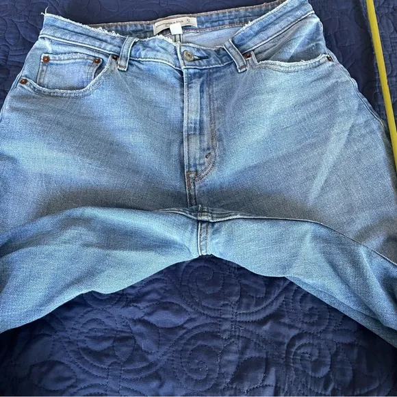 Abercrombie &amp; Fitch Curve Love High Rise Mom Jean in medium wash blue sz 27 / 4