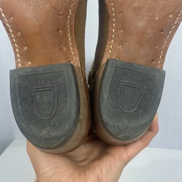 ACME Vintage Cowboy Suede Snip Square Point Cowgirl Boots - Size 6.5 A 89437