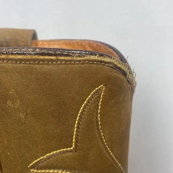 ACME Vintage Cowboy Suede Snip Square Point Cowgirl Boots - Size 6.5 A 89437
