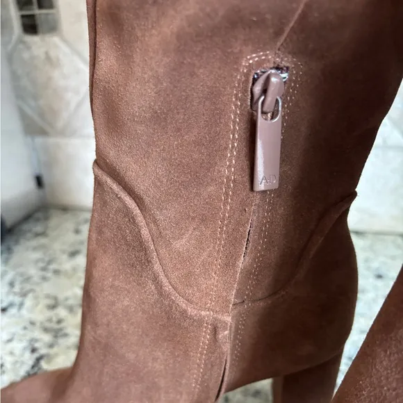 AD &amp; Daughters Vero Curio Theodorah Knee High Suede Block Heel Boots Size 7.5