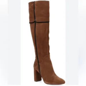 AD &amp; Daughters Vero Curio Theodorah Knee High Suede Block Heel Boots Size 7.5