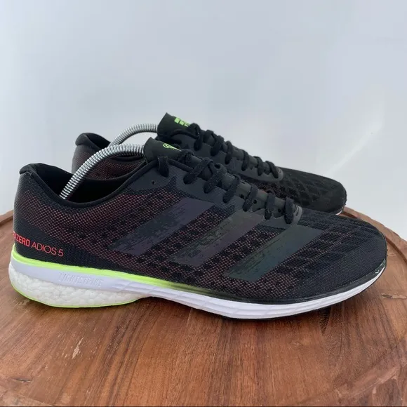 Adidas Adizero Adios 5 Mens Shoes Black/Signal Green size 11
