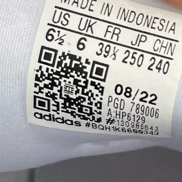 Adidas big kids White Running Shoes size 6.5