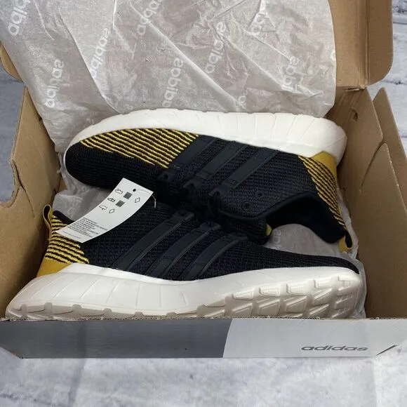 Adidas Cloudfoam Questar Flow Mens Size‎ 8 EE8214 Black Gold Running Shoes W/Box