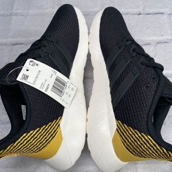 Adidas Cloudfoam Questar Flow Mens Size‎ 8 EE8214 Black Gold Running Shoes W/Box